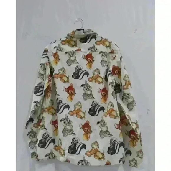Bambi Pajama Button Up Shirt Size S Thumper Chipmunks and Critters All Over VTG - Picture 4 of 6